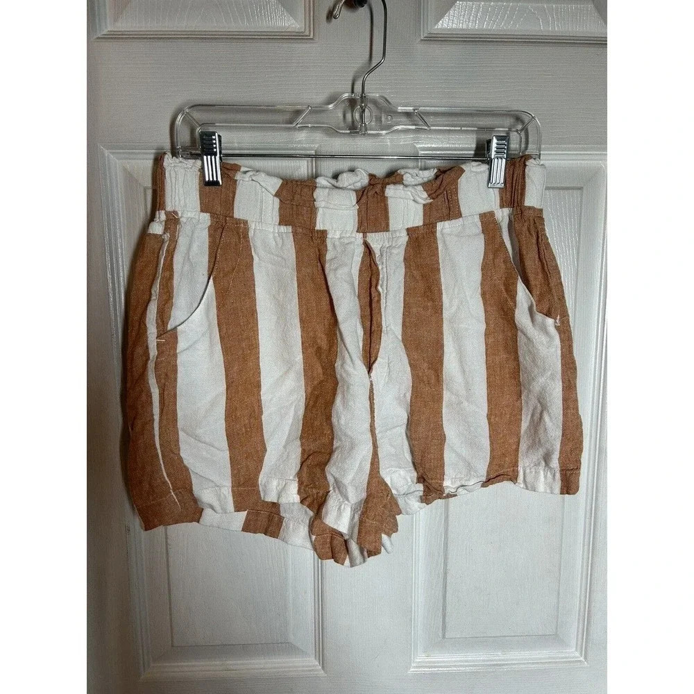 Thread And Supply Women’s White/Orange Shorts Size L; Beach Summer